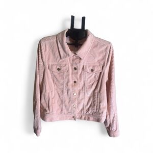 LOFT Light Pink Corduroy Jean Jacket